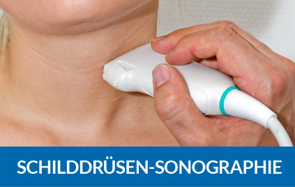 Mittels Sonographie lassen sich Veränderungen an einer mit Hashimoto-Thyreoiditis erkrankten Schilddrüse feststellen.